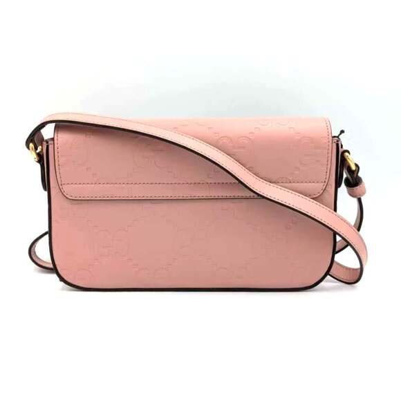 Gucci GG Embossed Super Mini Leather Crossbody Bag Pink 772794 - Picture 3 of 14